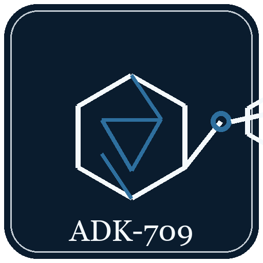 ADK-709 monograph emblem — adamantane cage motif, Panacea Bio Chem
